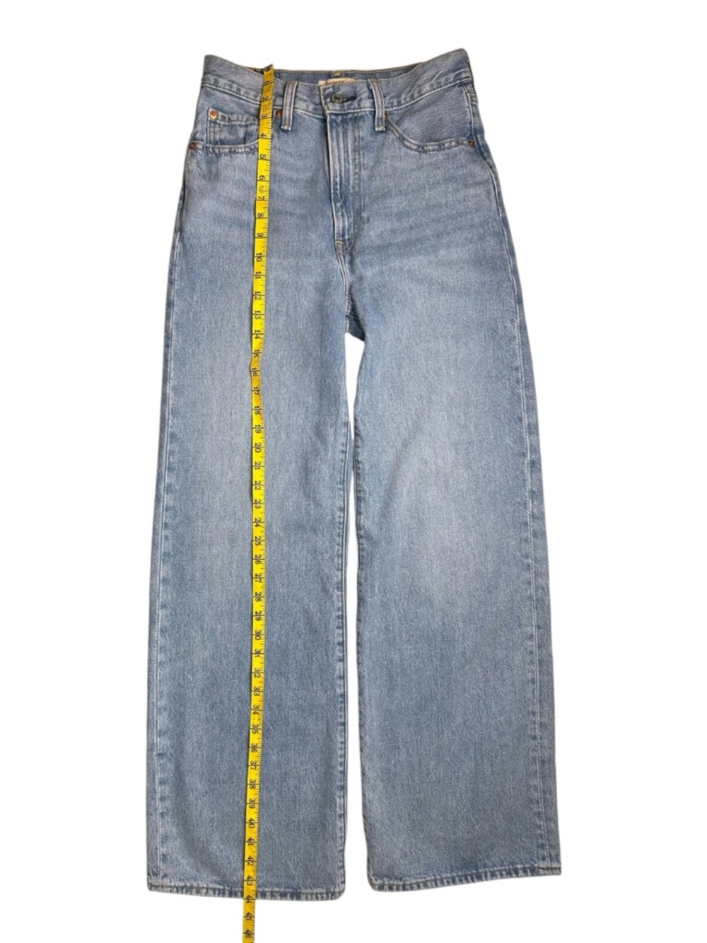 Levi's Ribcage Wide Leg Jeans High Rise Light Wash 27x32 Women's - Picture 10 of 14